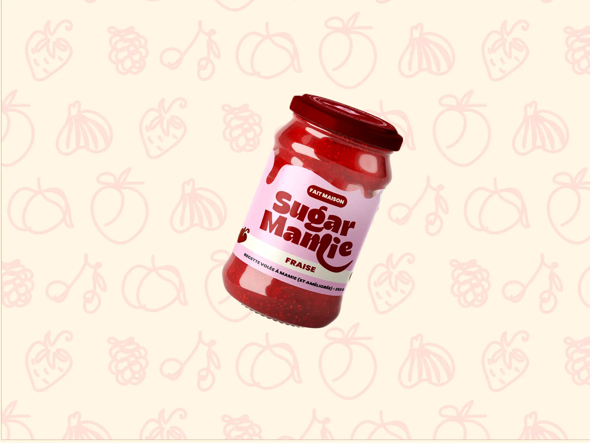 Mockup de pot de confiture Sugar Mamie